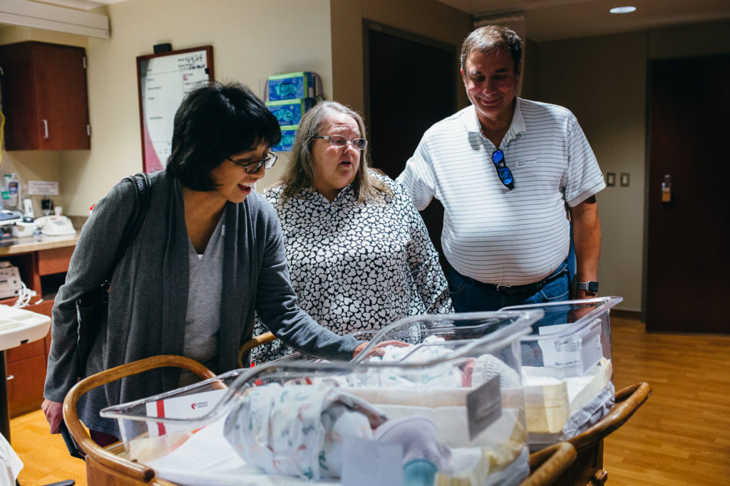 grandparents meeting twins