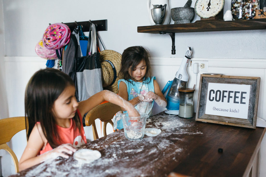 making banana bread