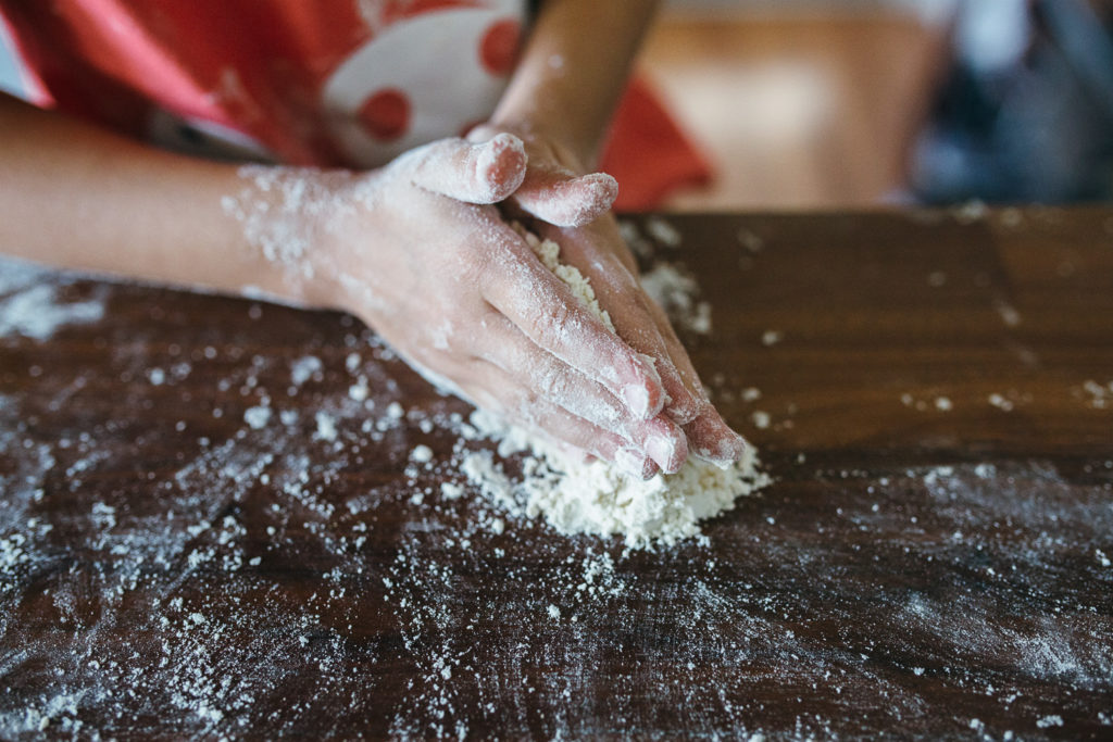 playing with flour