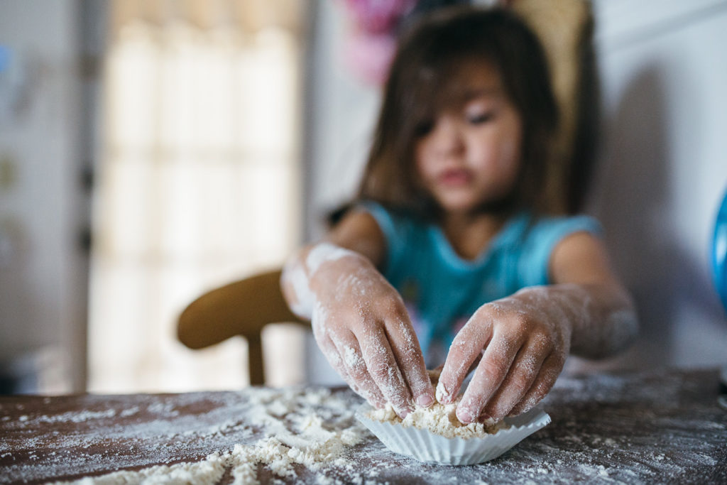 toddler making a mess