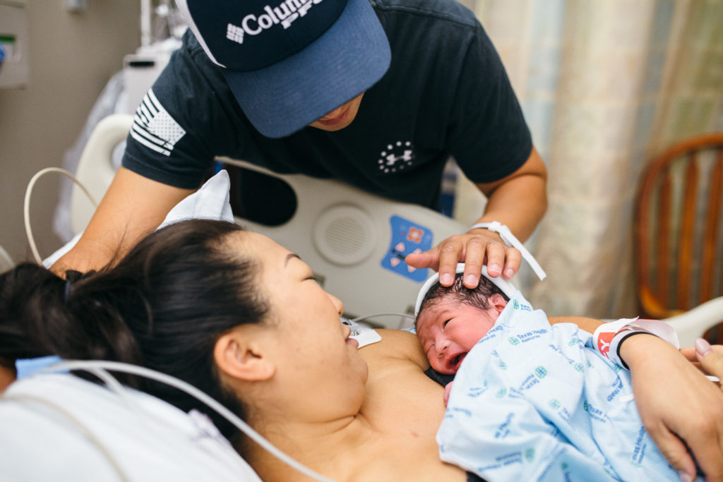 father with newborn