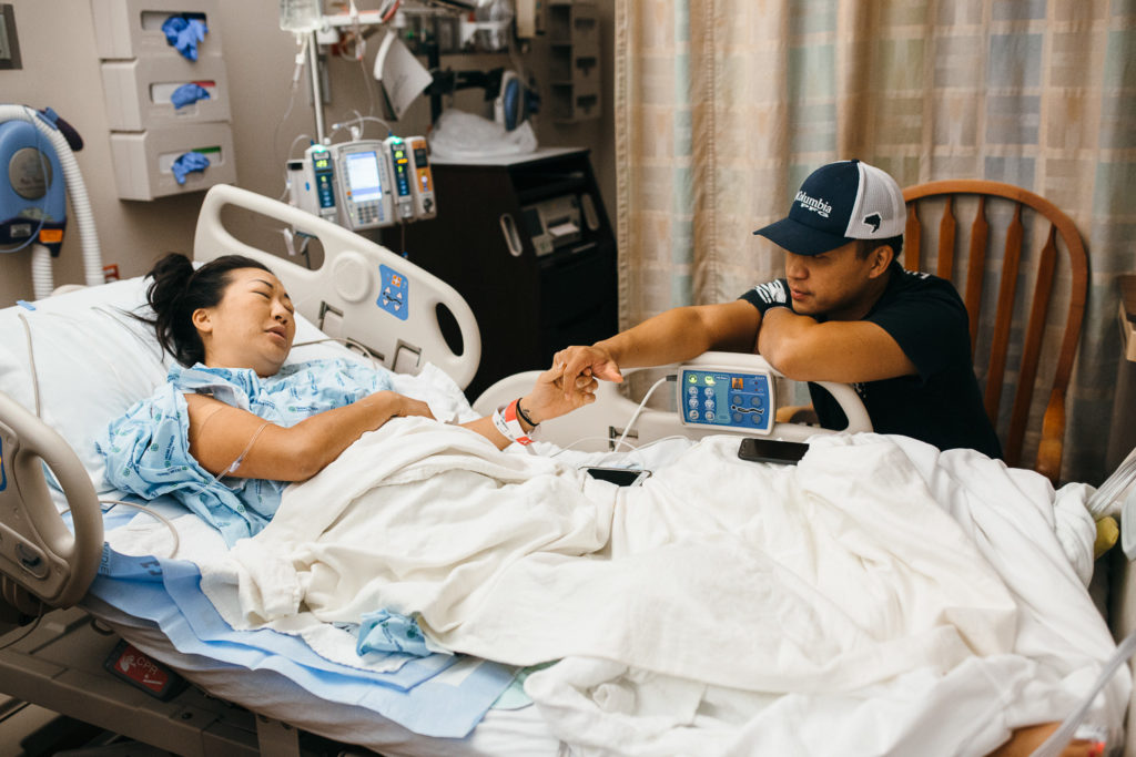 husband in wife in labor