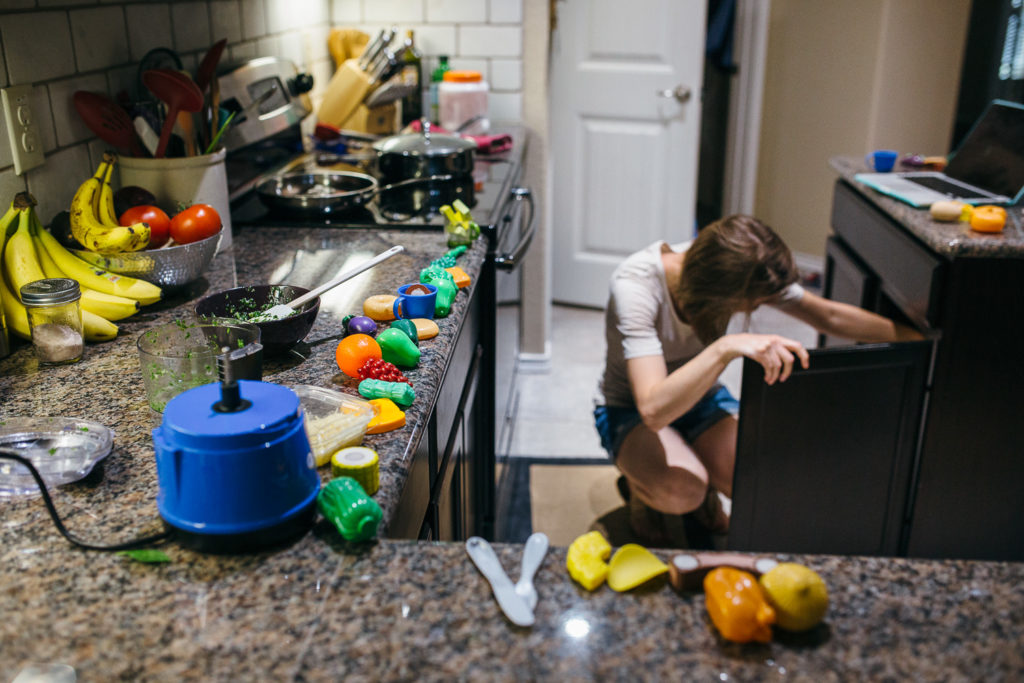 kitchen mess with kids