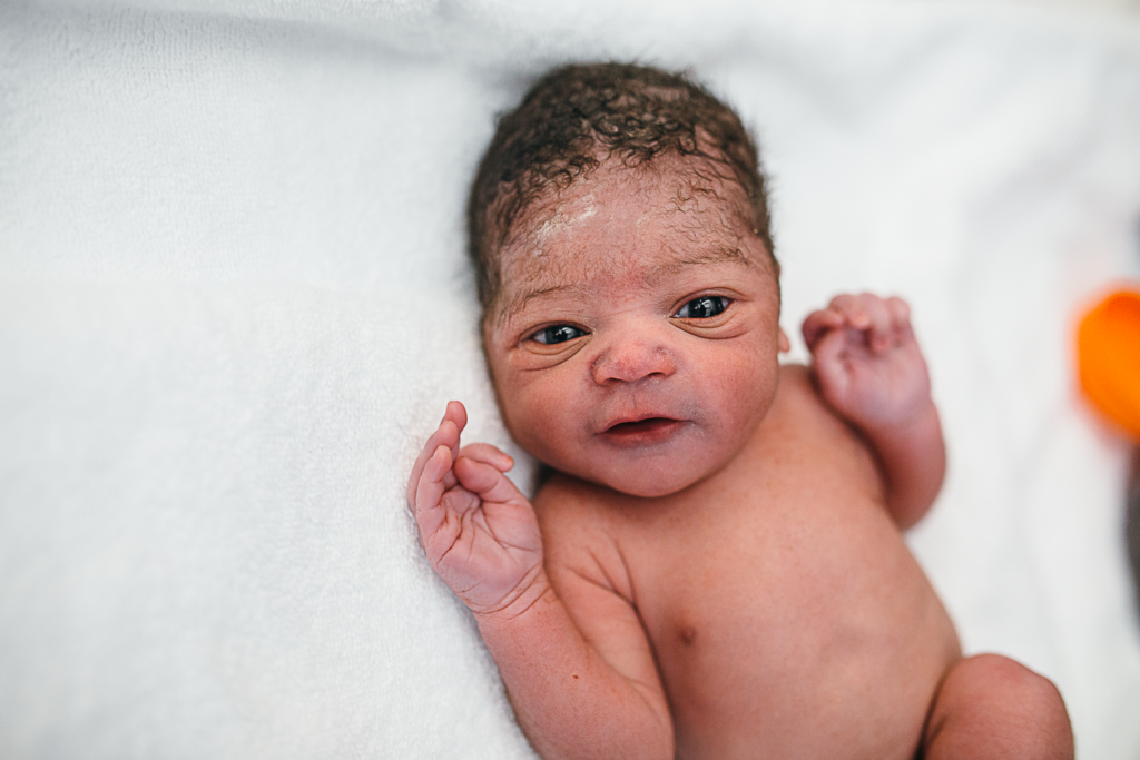 black newborn right after birth